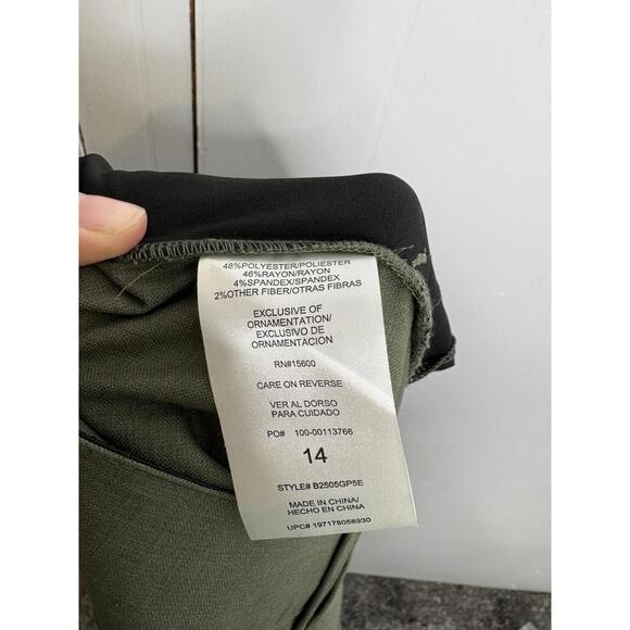 Democracy Pants Womens 14 Ab Solution Skyrise Wide Leg Trouser Earthy Olive - Picture 7 of 8